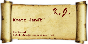 Kmetz Jenő névjegykártya